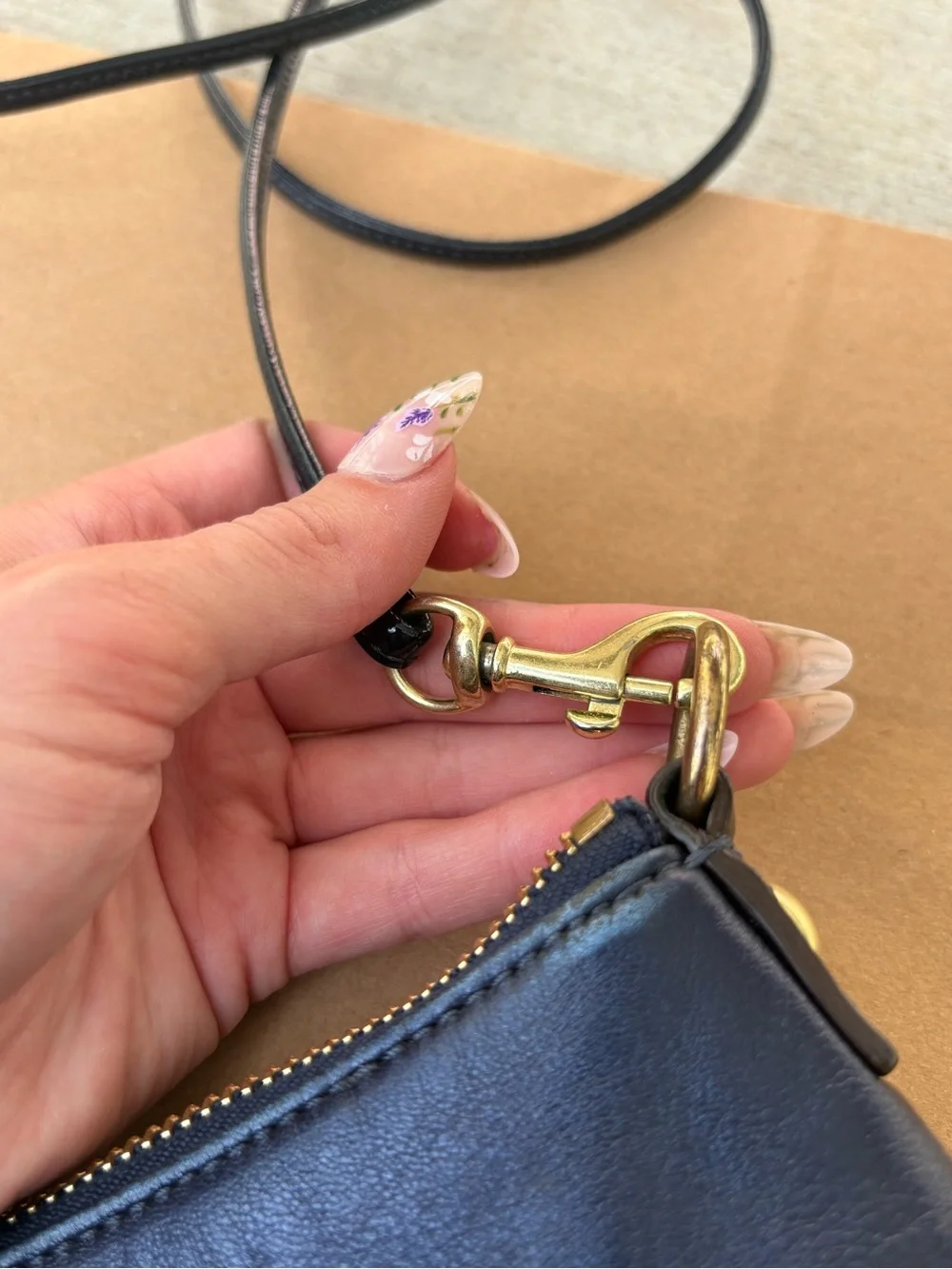 Coach Poppy Leather Pushbutton Demi Flap Bag!